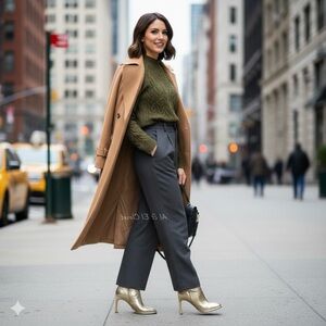 MICHAEL Michael Kors Kelsea Bootie Pale Gold Leather Heeled Ankle Boots 7.5 NWB